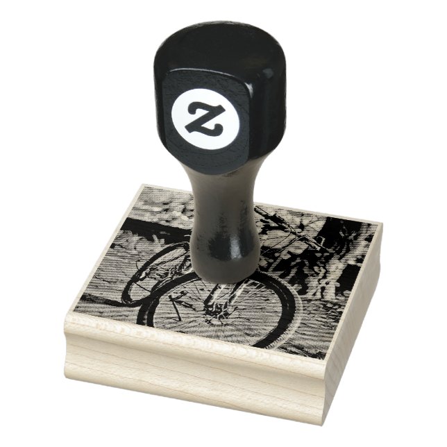 Biking Artwork Rubber Stamp (Stamp)