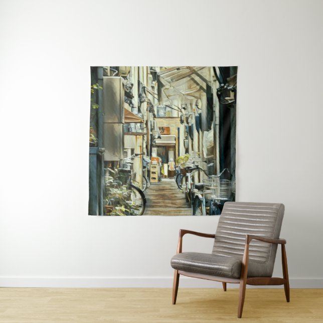 Biking Artwork Tapestry (In Situ)