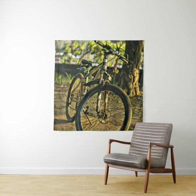 Biking Artwork Tapestry (In Situ)