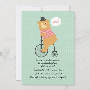 Biking Bear Invitation