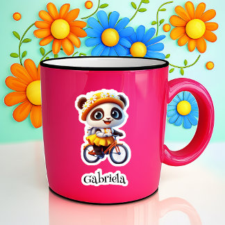 Biking Bear Personalized Vinyl Sticker