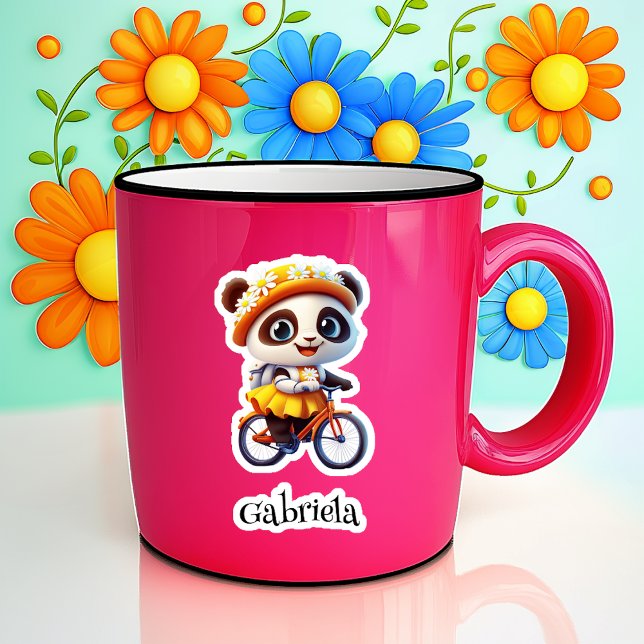 Biking Bear Personalized Vinyl Sticker (Creator Uploaded)