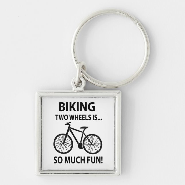 Biking Bicycle Cycling Cyclist Biking Keychain (Front)