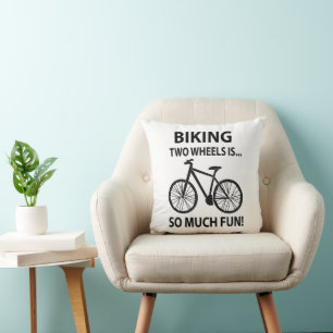 Biking Bicycle Cycling Cyclist Biking Throw Pillow