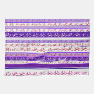 biking - bike stripes pattern kitchen towel