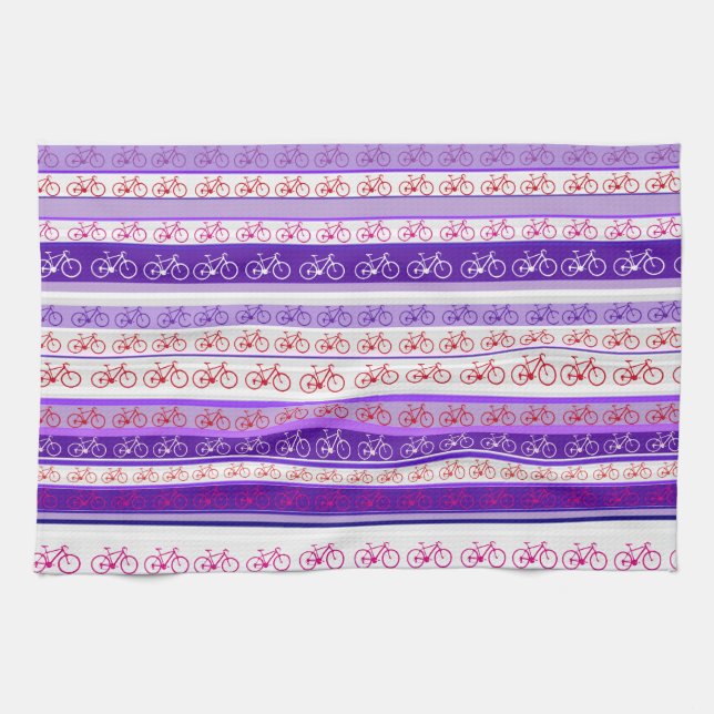 biking - bike stripes pattern kitchen towel (Horizontal)