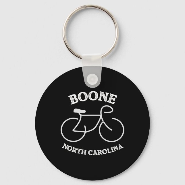 Biking Boone North Carolina Graphic  Keychain (Front)