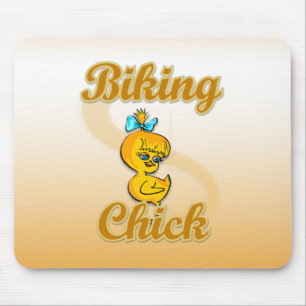 Biking Chick Mouse Pad