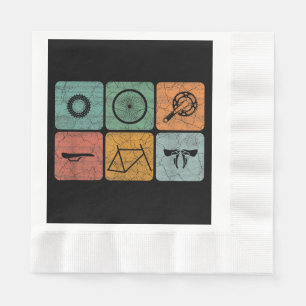 Biking Cycling Vintage Bicycle Parts Cyclist Gifts Napkin