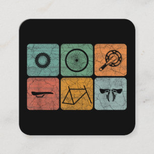 Biking Cycling Vintage Bicycle Parts Cyclist Gifts Square Business Card