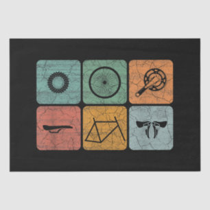 Biking Cycling Vintage Bicycle Parts Cyclist Gifts Tissue Paper