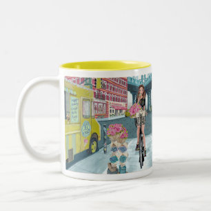 Biking Girl in Brooklyn New York   Mug