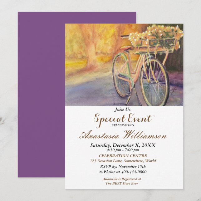 BIKING IN THE PARK PARTY EVENT INVITE (Front/Back)