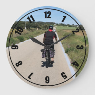 Biking Journey Large Clock