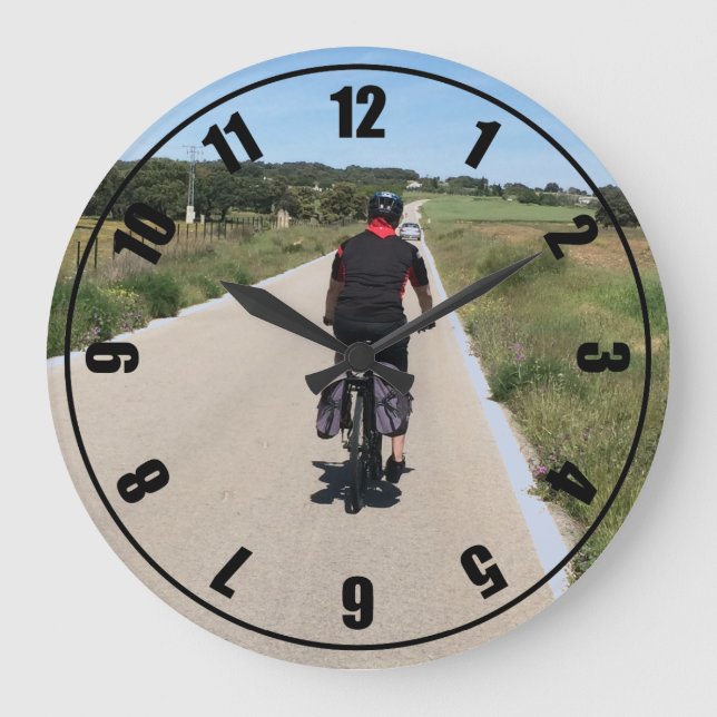 Biking Journey Large Clock (Front)