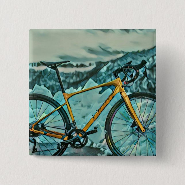 Biking Lover Gift 2 Inch Square Button (Front)