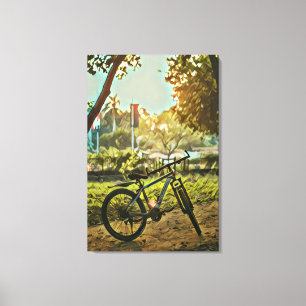 Biking Lover Gift Cycling Painting Canvas Print