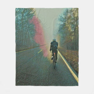 Biking Lover Gift   Cycling Painting Fleece Blanket