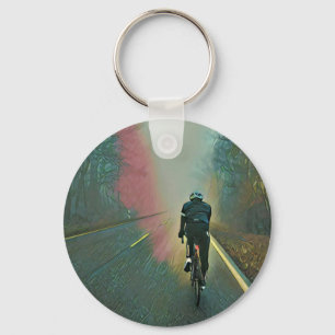 Biking Lover Gift   Cycling Painting Keychain