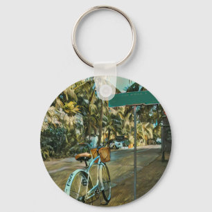 Biking Lover Gift Cycling Painting Keychain