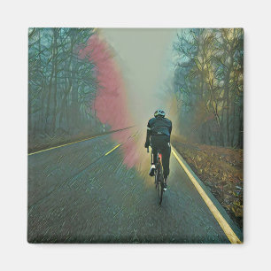 Biking Lover Gift Cycling Painting Magnet