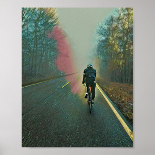 Biking Lover Gift   Cycling Painting Poster