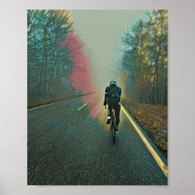 Biking Lover Gift | Cycling Painting Poster (Front)