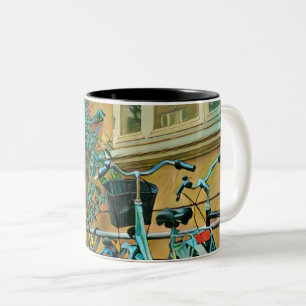 Biking Lover Gift Cycling Painting Two-Tone Coffee Mug