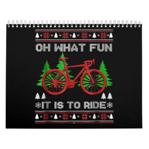 Biking Oh What Fun Bike Ugly Christmas Sweater Calendar