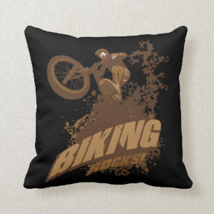 Biking Rocks! Throw Pillow