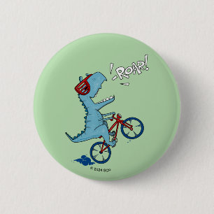 Biking T-Rex Roar 2 Inch Round Button
