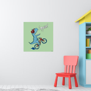 Biking T-Rex Roar Poster