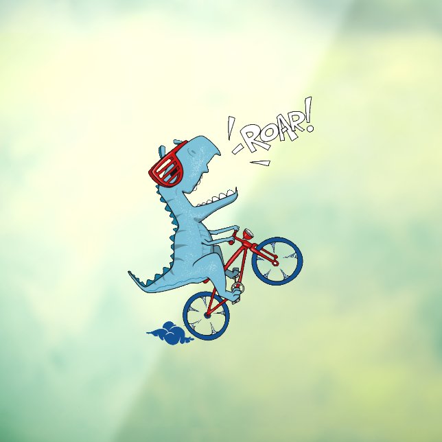 Biking T-Rex Roar Window Cling (Sheet 3)