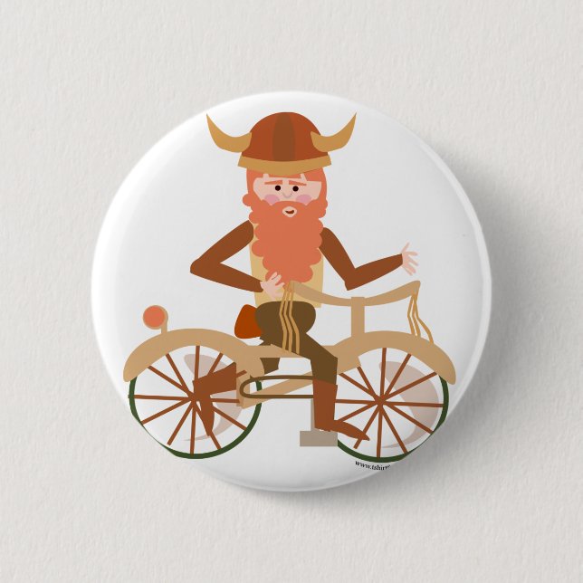 Biking Viking 2 Inch Round Button (Front)