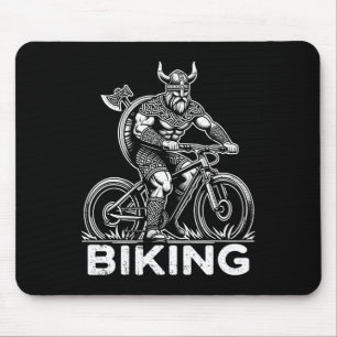 Biking Viking Funny Mountain Biker Pun  Mouse Pad