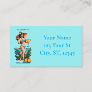 Bikini Babe Big Hat- Big Cocktail Thunder_Cove Business Card