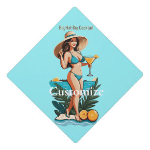 Bikini Babe Big Hat- Big Cocktail Thunder_Cove Graduation Cap Topper