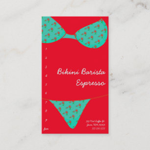 Bikini Barista Espresso Drive-Thru Red Loyalty Card