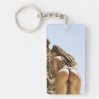 Bikini Beach Babe Photo Key Chain