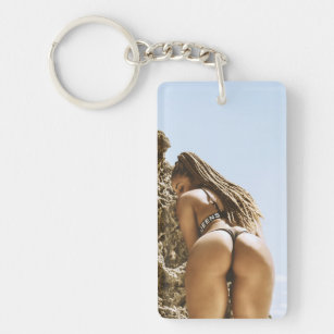 Bikini Beach Babe Photo Key Chain