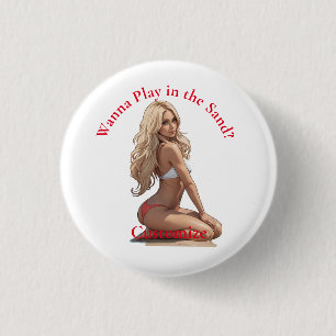 Bikini Beach Girl Thunder_Cove 1 Inch Round Button