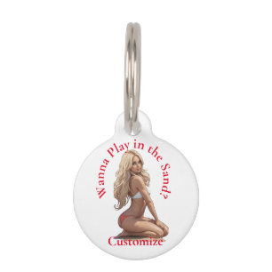 Bikini Beach Girl Thunder_Cove Pet Tag
