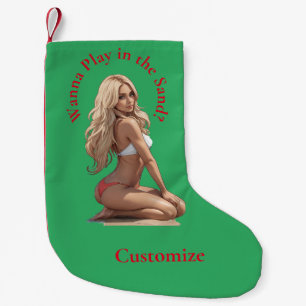 Bikini Beach Girl Thunder_Cove  Small Christmas Stocking