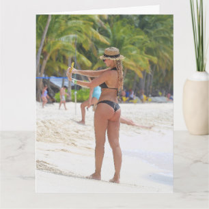 BIKINI BIG BOTTOM GIRL FUNNY BIRTHDAY giant ARDS Card