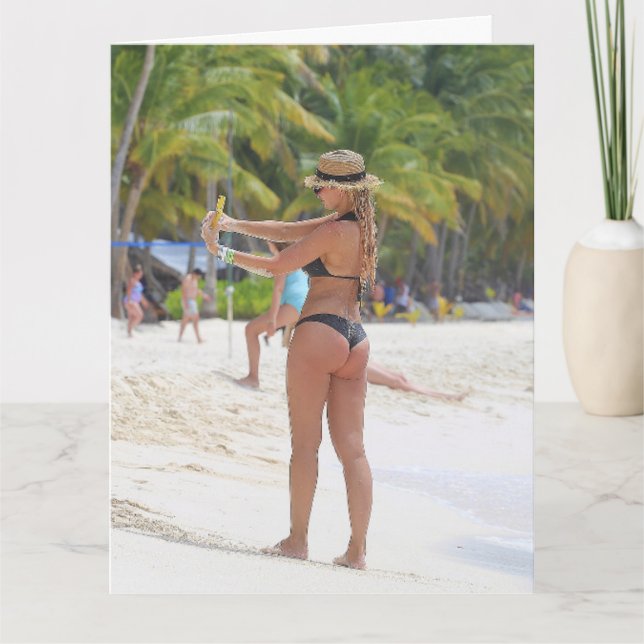 BIKINI BIG BOTTOM GIRL GIANT BIRTHDAY CARDS  (Front)