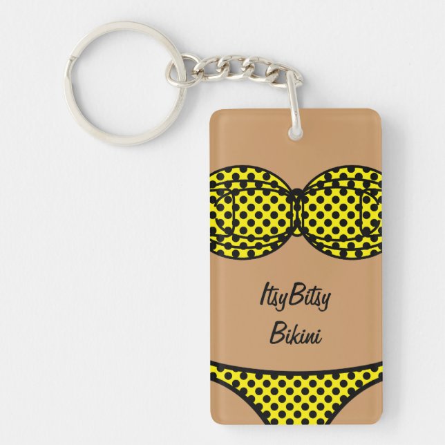 Bikini Black Polka Dot Keychain (Front)