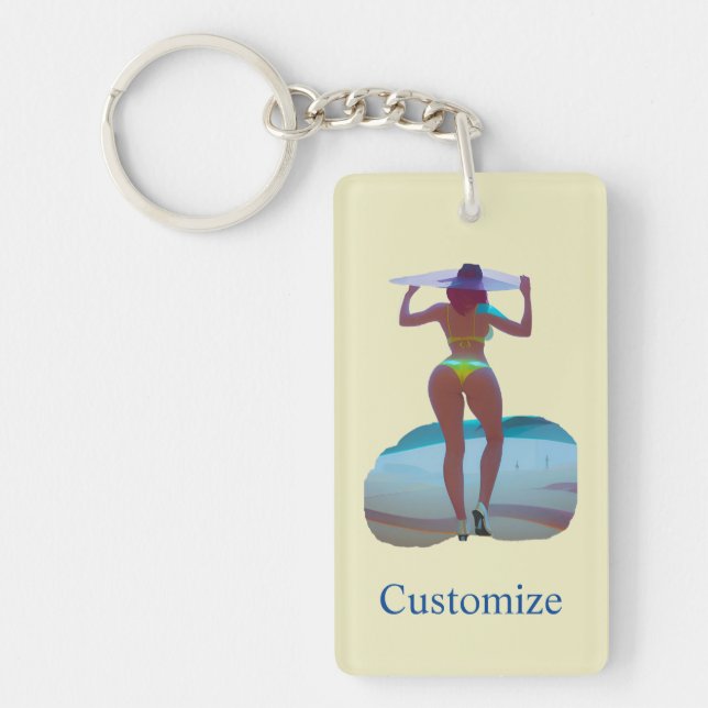 Bikini Booty Beach Girl Thunder_Cove Keychain (Front)