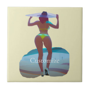 Bikini Booty Beach Girl Thunder_Cove Tile