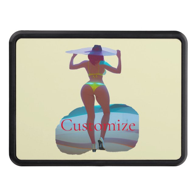 Bikini Booty Beach Girl Thunder_Cove Trailer Hitch Cover (Front)
