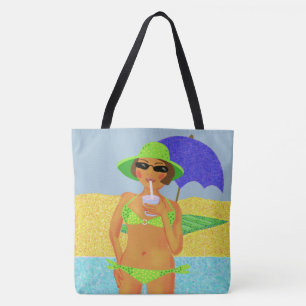 Bikini girl beach bag
